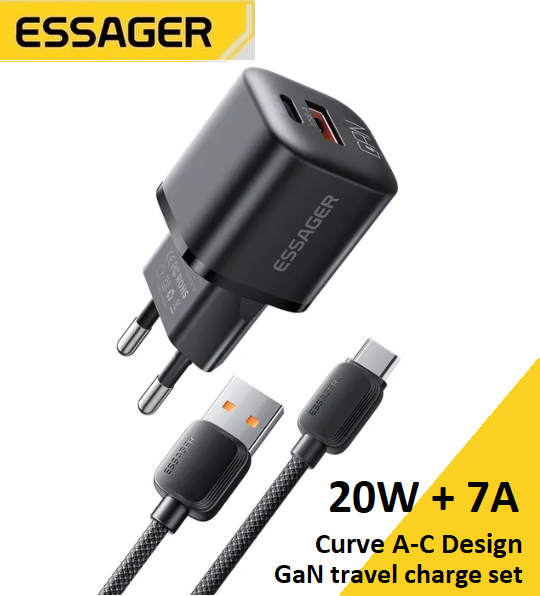 Зарядное устройство Essager 20W GaN PD USB-A и Type-C (0247) - фото 2 Зарядное устройство Essager 20W GaN PD USB-A и Type-C (0247) - фото 2