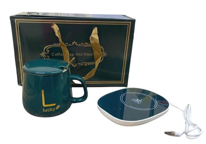 Чашка ерамічна Lucky з USB-підігрівом 350 мл Зелений (23442801) - фото 1