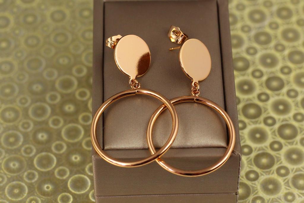 Серьги гвоздики Xuping Jewelry Монетка с туннелем 5,2 см Золотистый (2287153997)