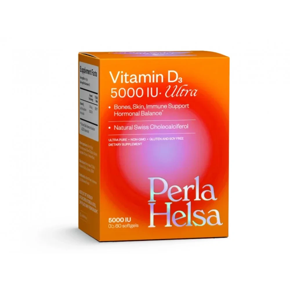 Диетическая добавка для поддержания иммунитета и здоровья костей Perla Helsa Ultra с витамином D3 5000 IU 60 капсул по 300 мг (1416) Диетическая добавка для поддержания иммунитета и здоровья костей Perla Helsa Ultra с витамином D3 5000 IU 60 капсул по 300 мг (1416)