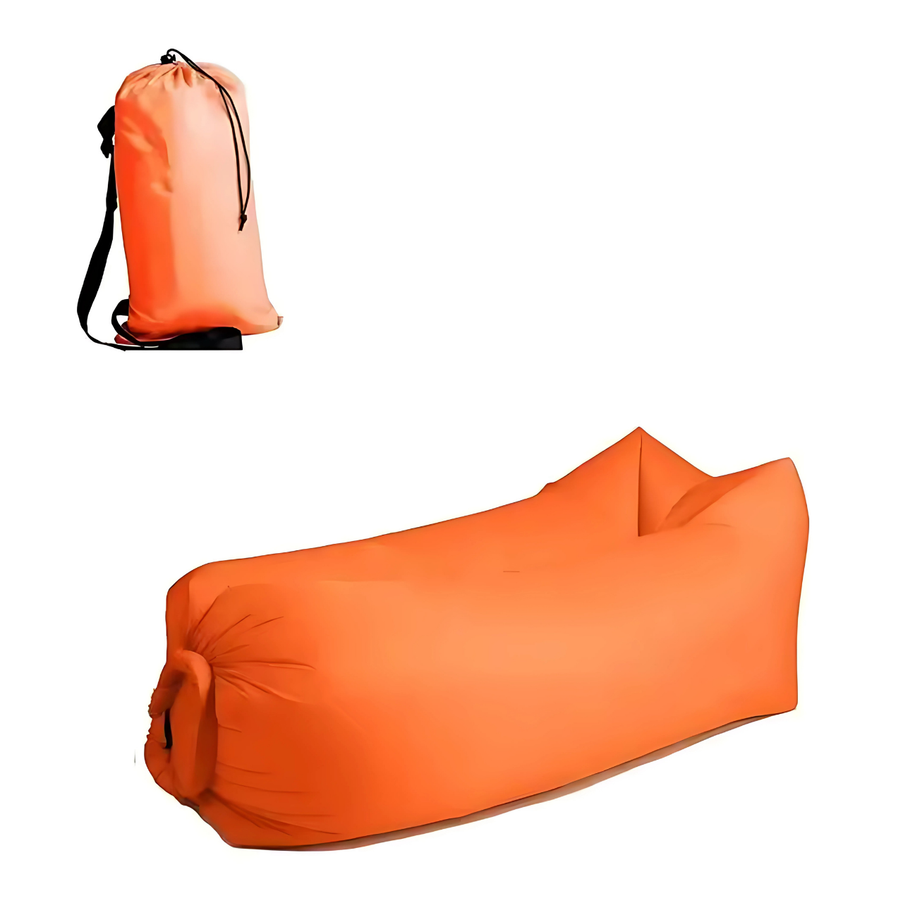 Лежак надувной Lamzac X-2 MAX двухслойный 200х90х70 см до 200 кг Оранжевый (TM001279) - фото 1