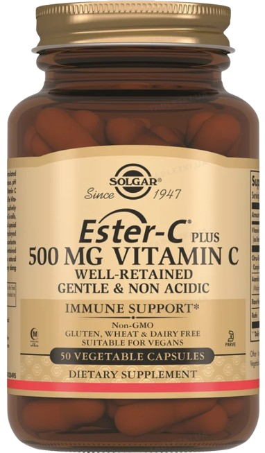 Эстер С плюс Витамин С Solgar Ester C Plus Vitamin C 500 мг 50 вегетарианских капсул
