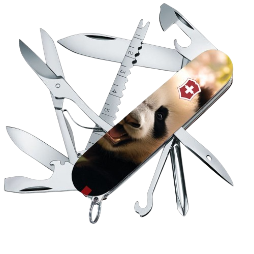 Нож складной многофункциональный Victorinox FISHERMAN ANIMAL Панда 19 функций 91x26x20 мм (Vx14733.7_F1110pw)