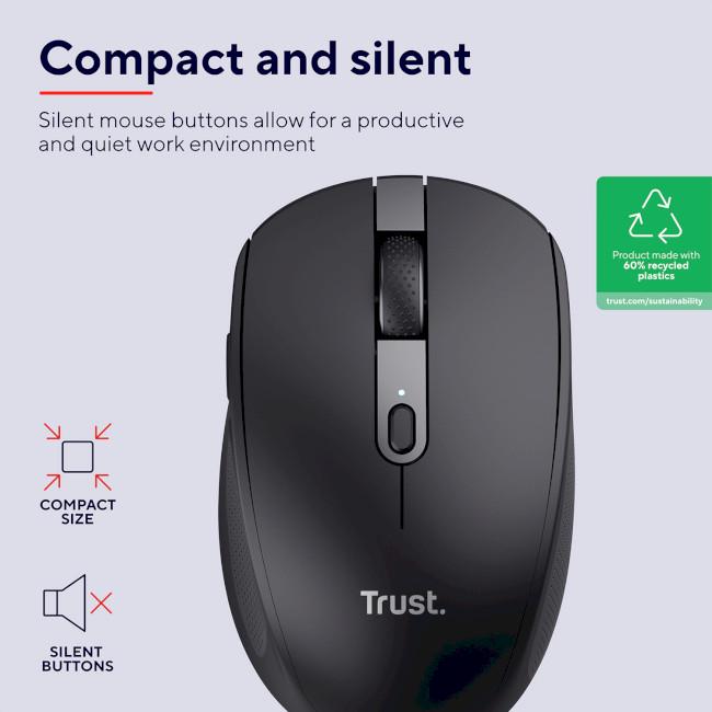 Компьютерная мышь Trust Ozaa Compact Multi-Device Wireless Черный (24819) - фото 8