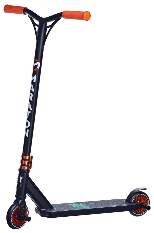 Самокат трюковый Maraton Rapid HIC с прочной рамой и пегами Черный