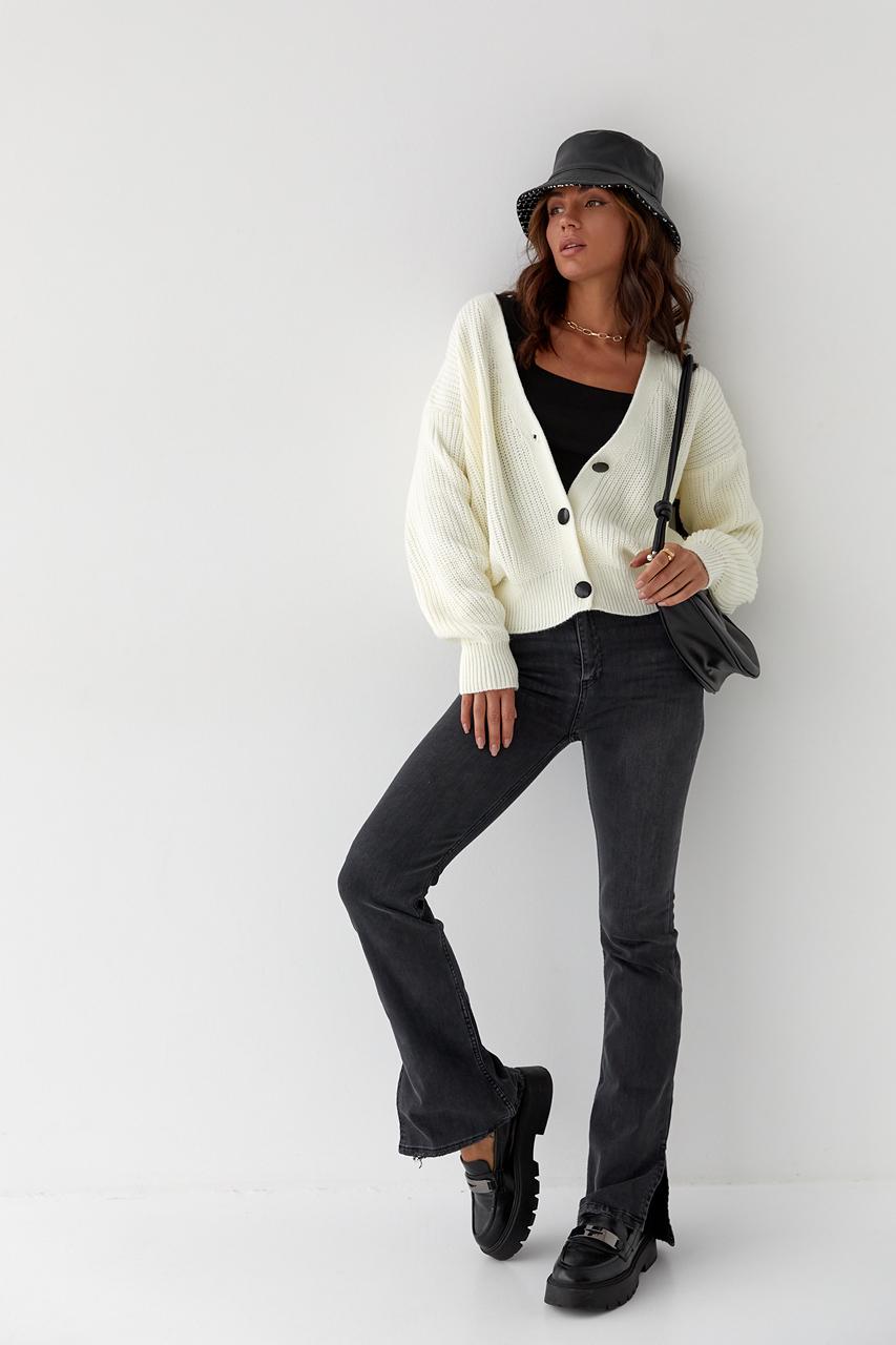 Кардиган укороченный L Молочный (9528486) - фото 8 Кардиган укороченный L Молочный (9528486) - фото 8