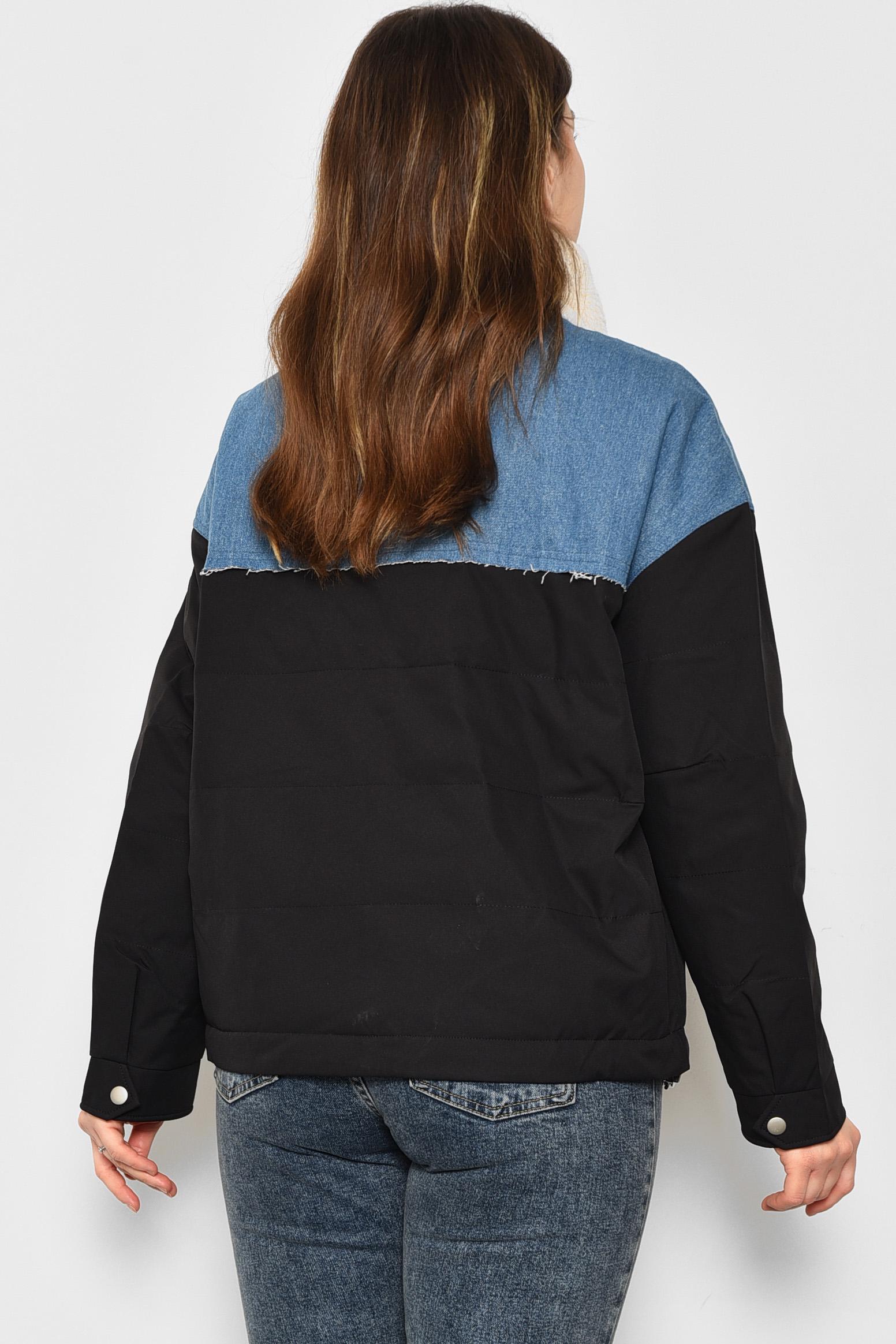 Куртка жіноча демісезонна S Чорно-блакитний (175900) - фото 3 Куртка жіноча демісезонна S Чорно-блакитний (175900) - фото 3