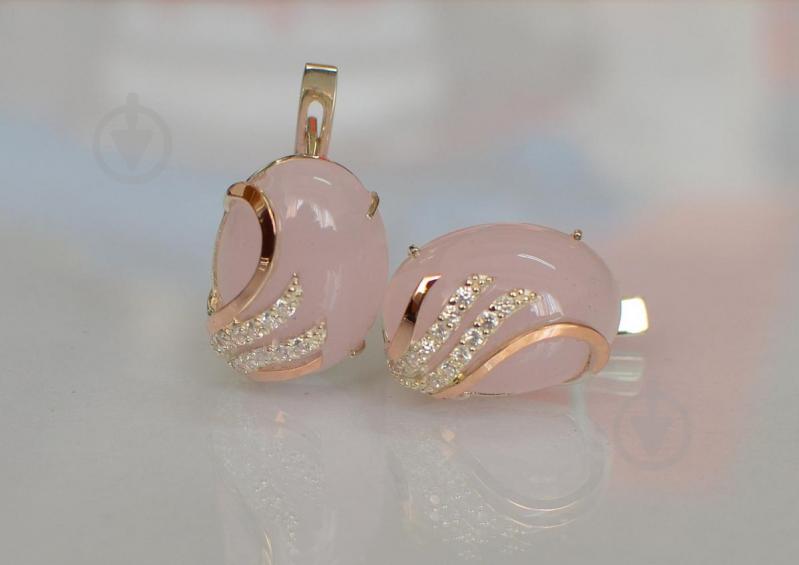 Серьги из серебра Sil с золотом 149s-3 Розовый (Sil-1102)