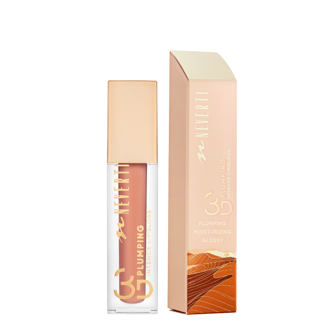 Блеск для губ Neverti 3D Plumping Intense Lipgloss жидкий увлажняющий 003 Bubblegum/Персиковый (NP800)