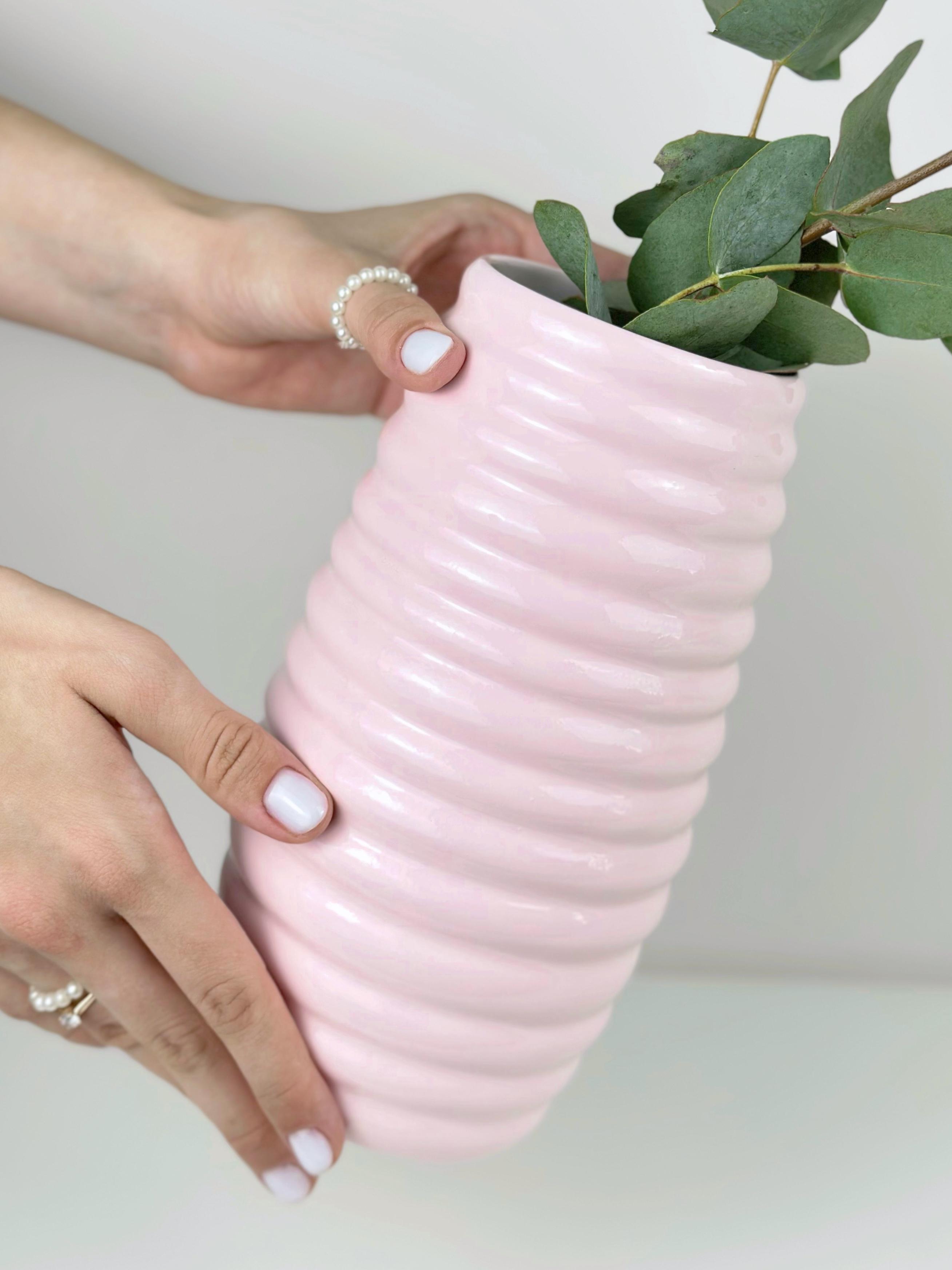 Ваза для квітів та декору глиняна керамічна Вулик 20 см Рожевий (4001-4) - фото 2