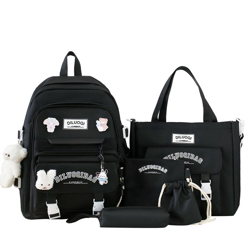 Рюкзак школьный набор DILUOQI 5в1 подростковый для девочки 5-11 класс сумка-шоппер/клатч/пенал Черный (28110614) Рюкзак школьный набор DILUOQI 5в1 подростковый для девочки 5-11 класс сумка-шоппер/клатч/пенал Черный (28110614)