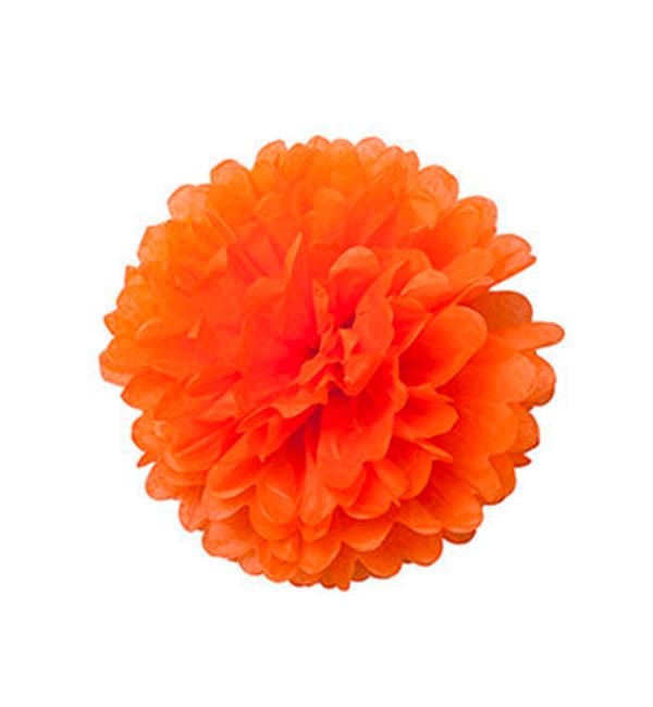 Помпон из бумаги тишиной 15 см Морковный (135436)
