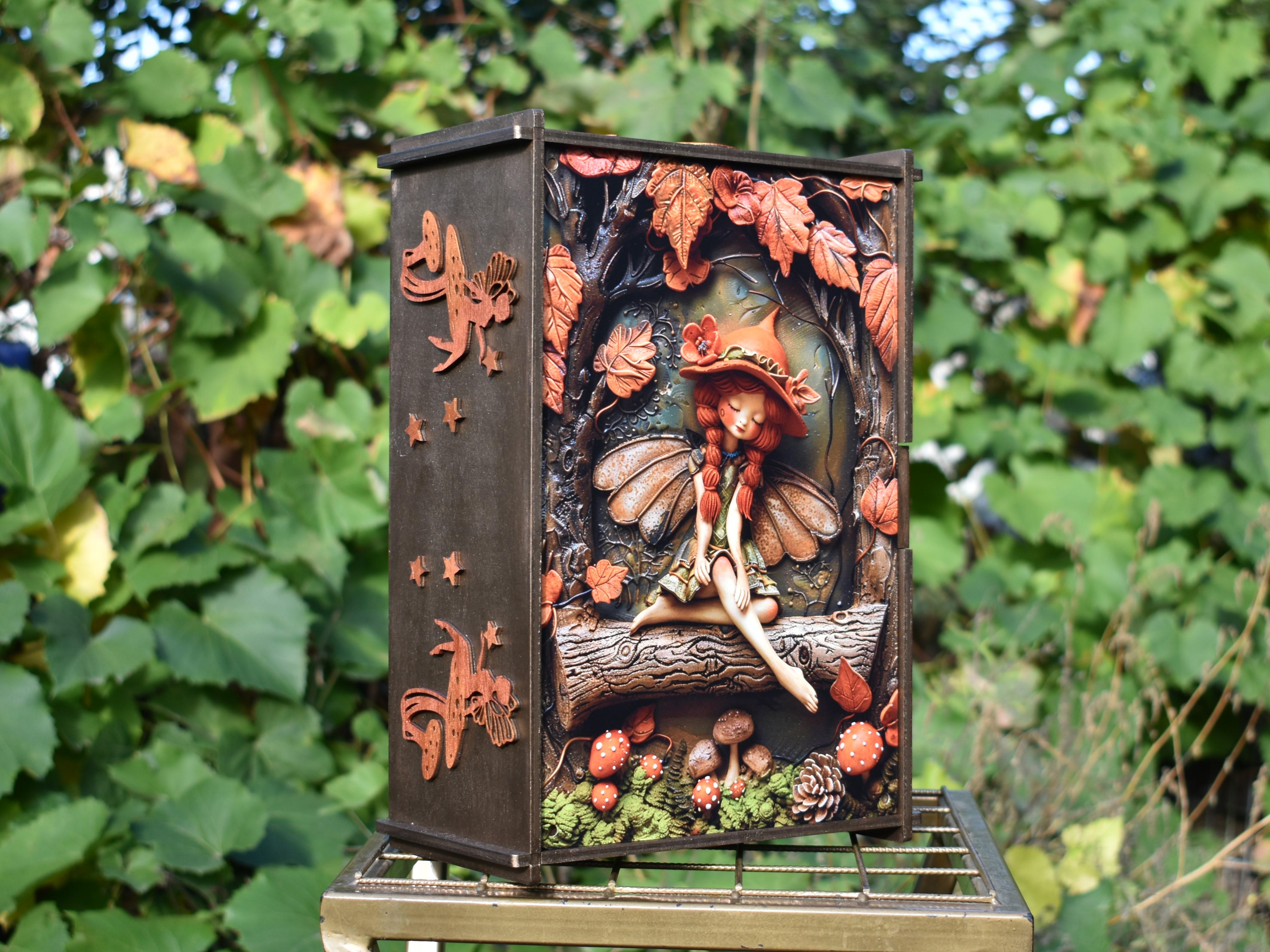 Подарочная коробка Лесная фея 3D из фанеры 20х30х12 см (21683079) - фото 2 Подарочная коробка Лесная фея 3D из фанеры 20х30х12 см (21683079) - фото 2