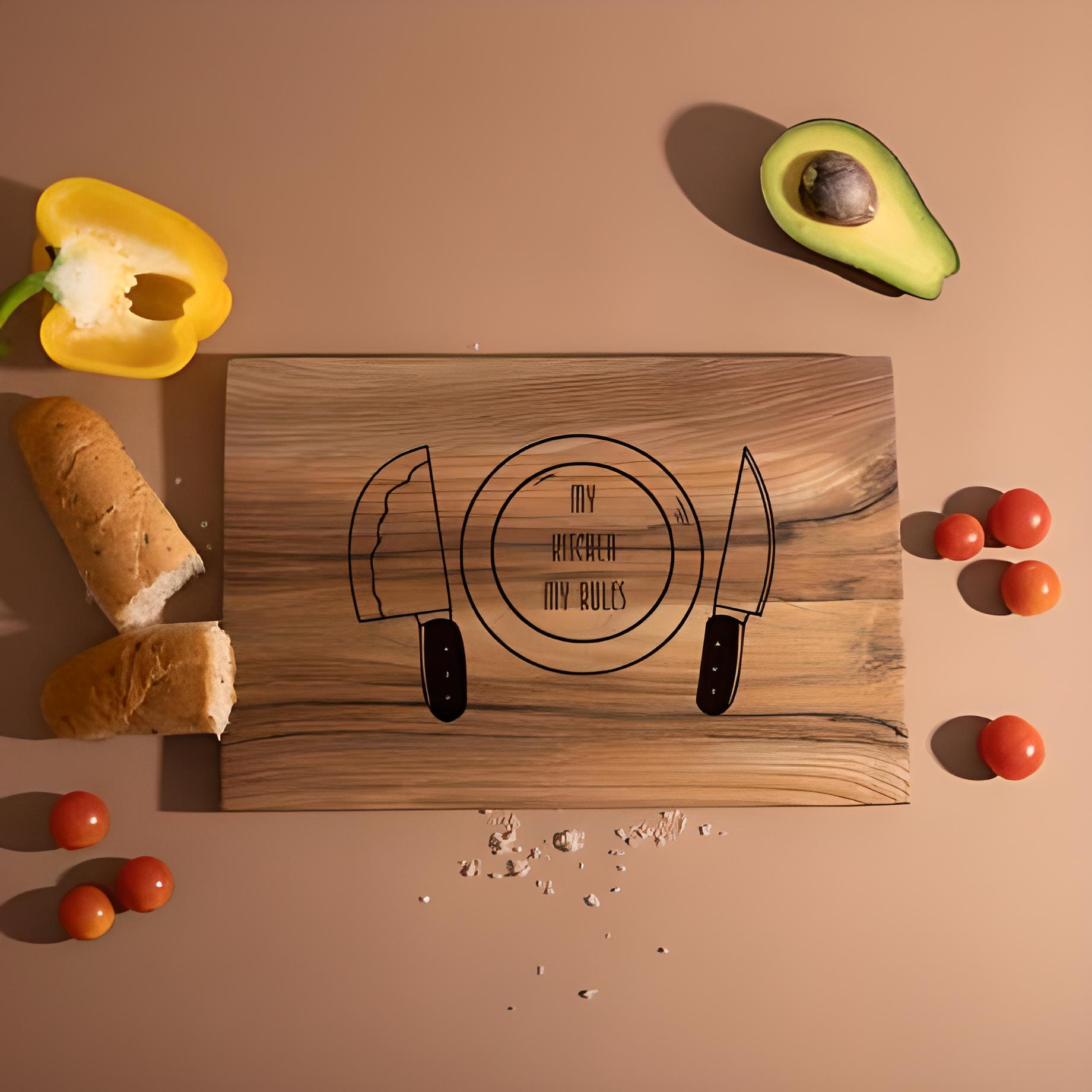 Доска кухонная My kitchen my rules из ореха S (4-6-4598596)