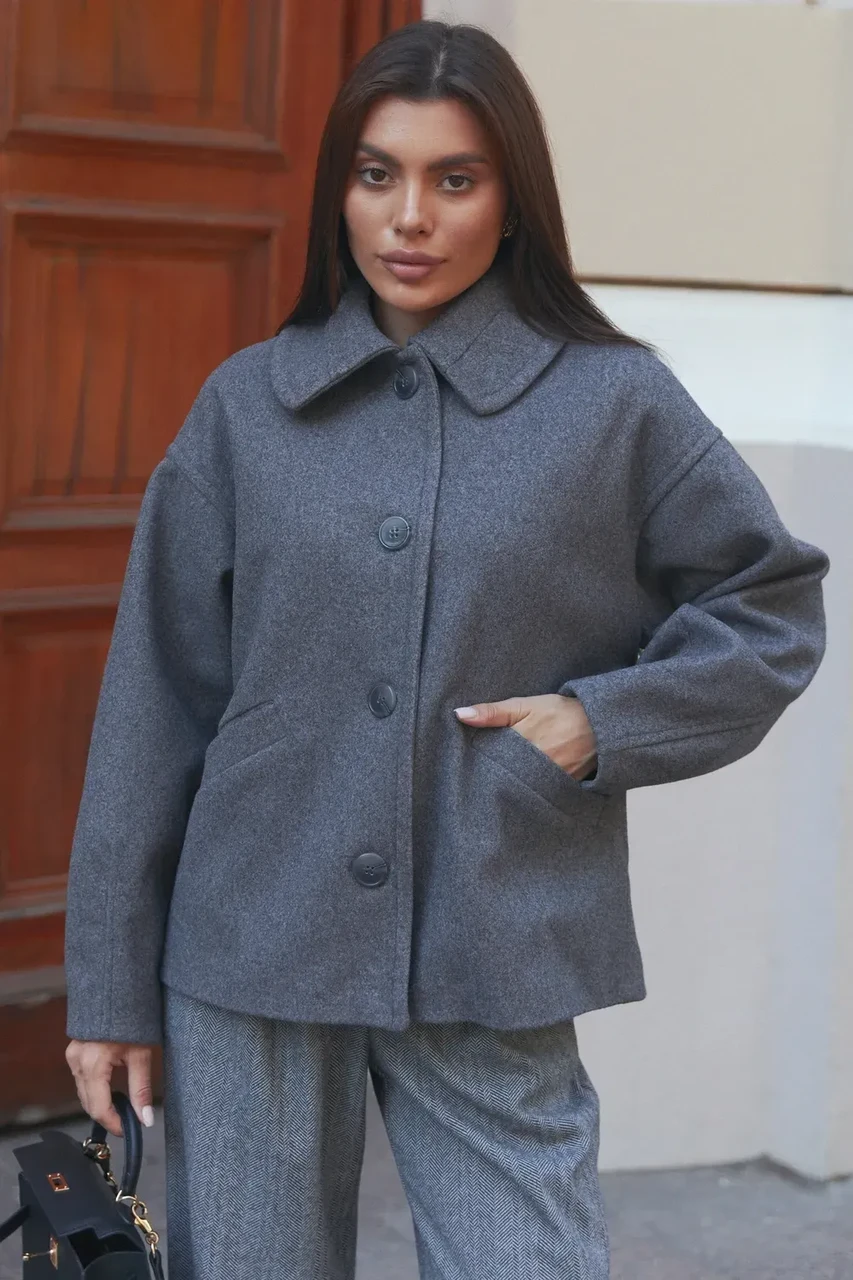 Пальто женское Seventeen S-M Серый (2733944417) - фото 5 Пальто женское Seventeen S-M Серый (2733944417) - фото 5