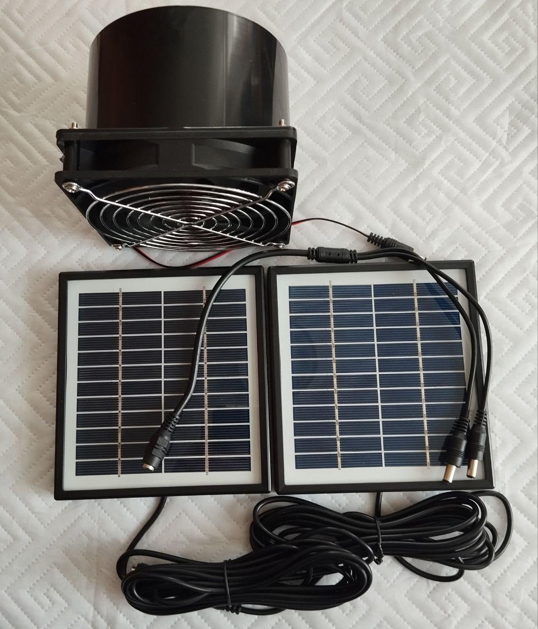 Вентилятор 12V d 120 мм с питанием от солнечных панелей 7W (32990655)