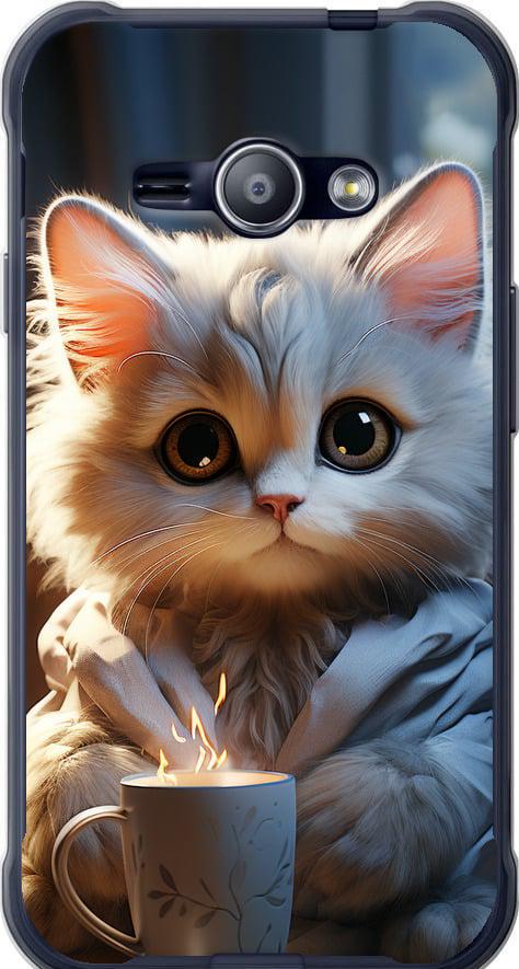 Чохол на Samsung Galaxy J1 Ace J110H Білий кіт (5646t-215-42517)