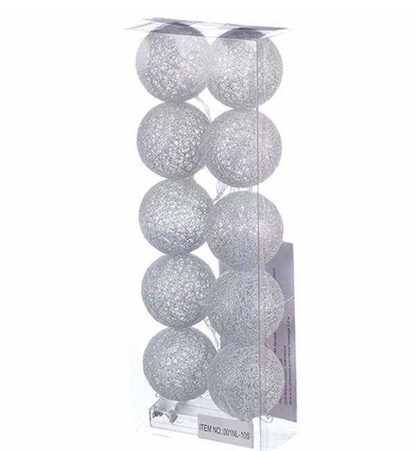 Тайские фонарики 10 шариков Серебреный (52218)