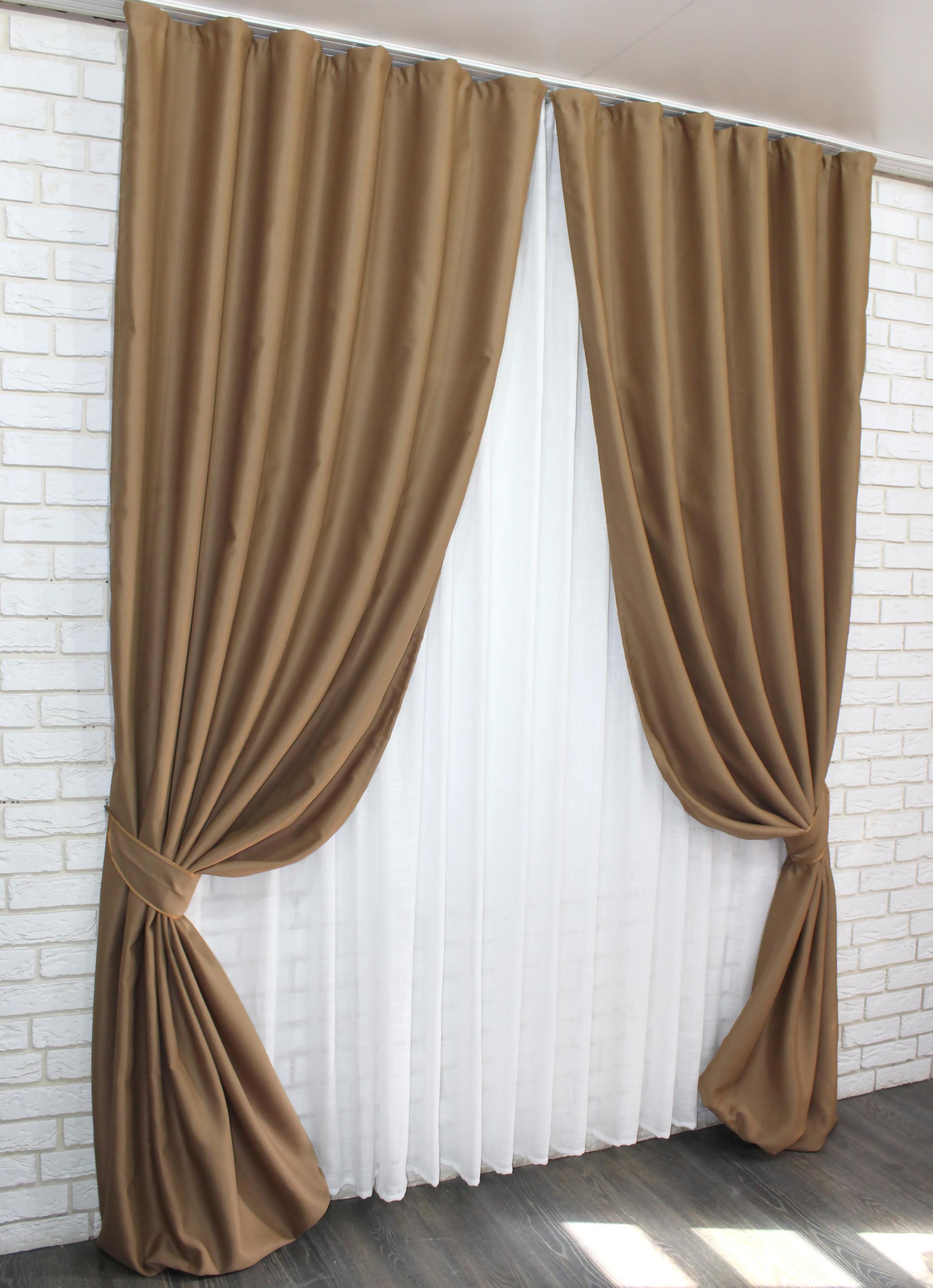 Комплект штор VR-Textil Bruno № 909ш блэкаут 150х270 см 2 шт. Коричневый (30-704)