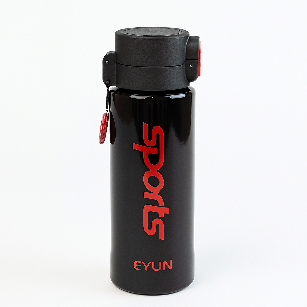 Бутылка EYUN Sports с крышкой-клапаном 780 мл Черный с красным (R29404) Бутылка EYUN Sports с крышкой-клапаном 780 мл Черный с красным (R29404)