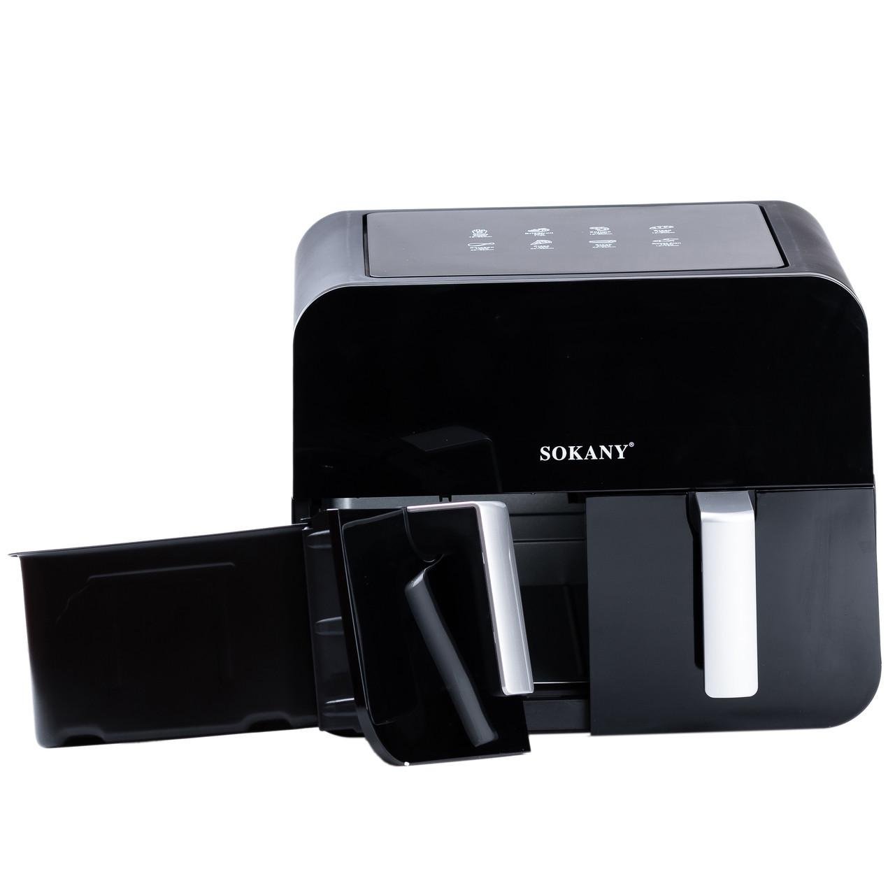 Аэрофритюрница SOKANY SK-10005 с двумя отделениями 10 л 2400 Вт Черный - фото 5
