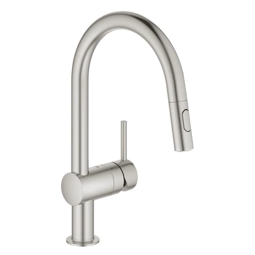 Смеситель кухонный Grohe Minta с выдвижным изливом Хром (37460667) Смеситель кухонный Grohe Minta с выдвижным изливом Хром (37460667)