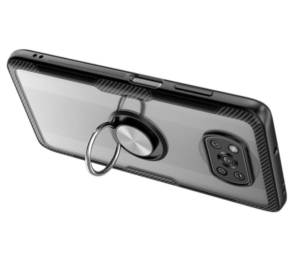 Чехол-бампер Primolux Ring Magnetic Stand для смартфона Xiaomi Poco X3 NFC Black - фото 4 Чехол-бампер Primolux Ring Magnetic Stand для смартфона Xiaomi Poco X3 NFC Black - фото 4