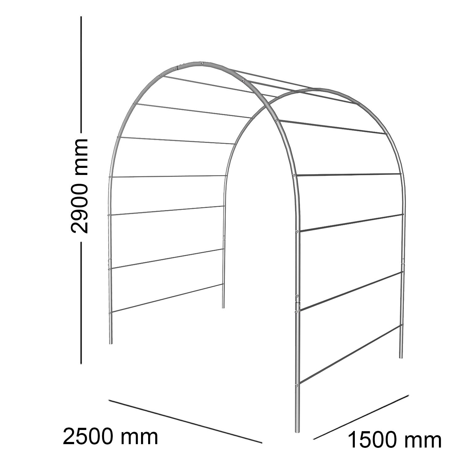 Опора для рослин арка садова 2900х2500х1500 мм d 24 мм/d 12 мм (АС-D24/D12-2900*2500*1500) - фото 2