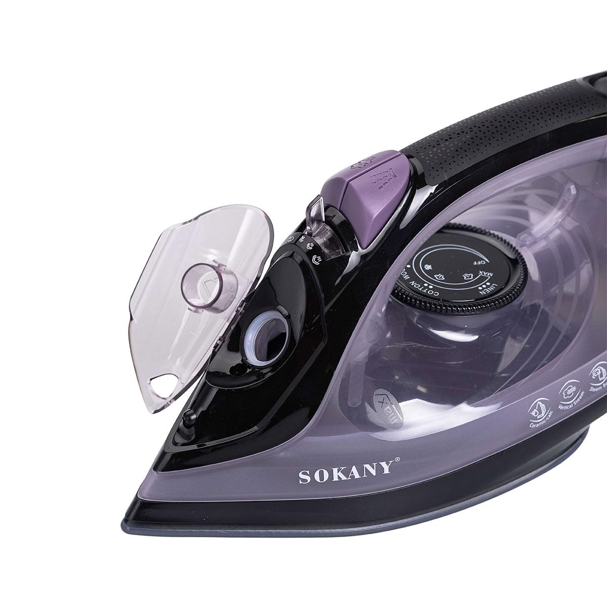 Утюг паровой ручной Sokany с керамическим покрытием бытовой с автоотключением 1800 Вт Фиолетовый (5920) - фото 6