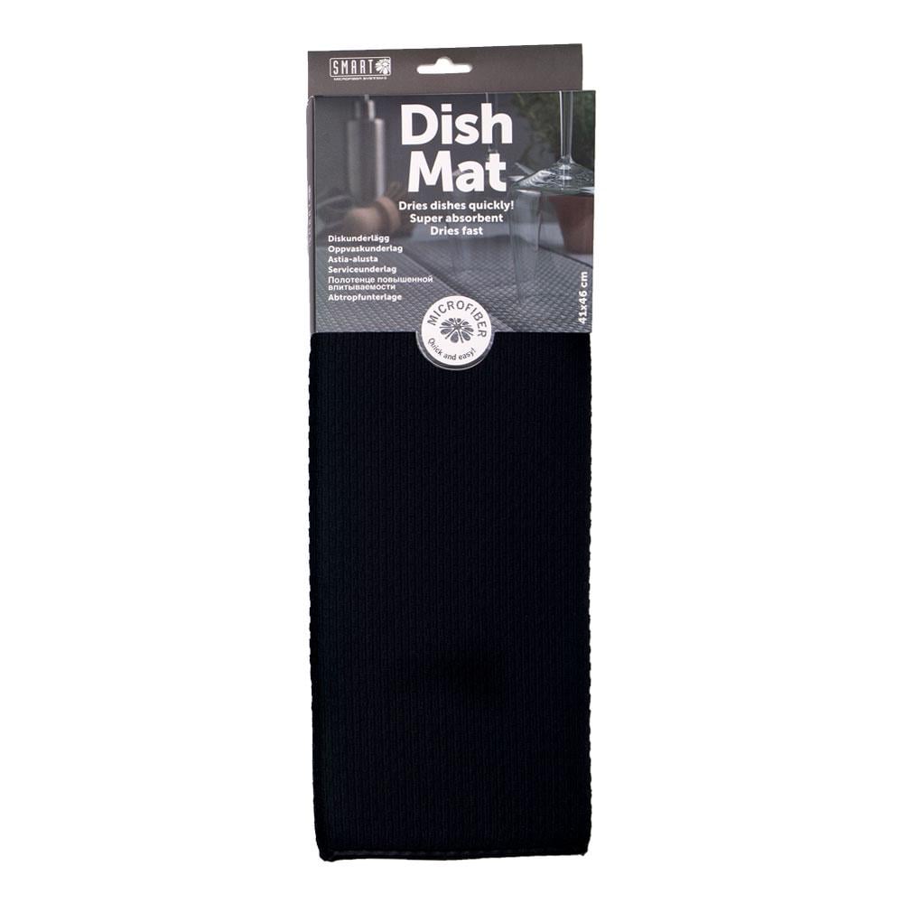 Килимок для посуду Smart Dish Mat Microfiber 41х46 см Чорний (1161-2) - фото 1