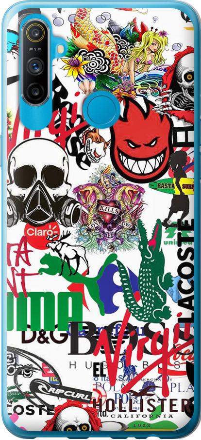 Чехол на Realme C3 Many different logos (4022u-1889-42517)