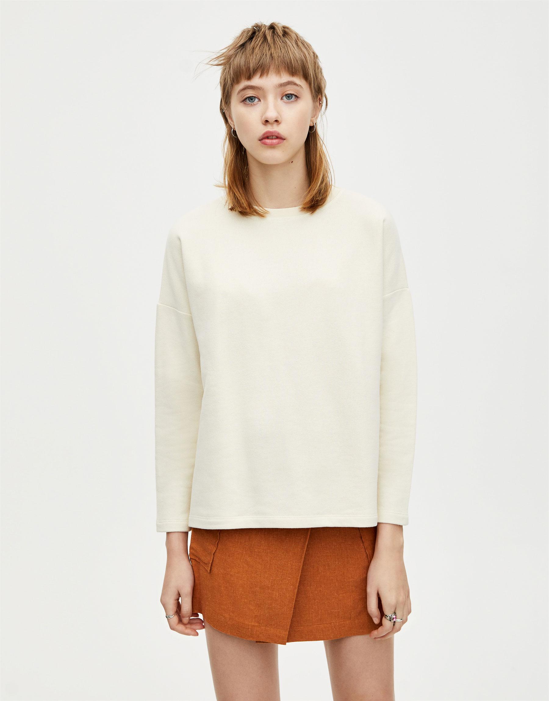 Свитшот женский Pull&Bear XS Бежевый (5590339779b26)