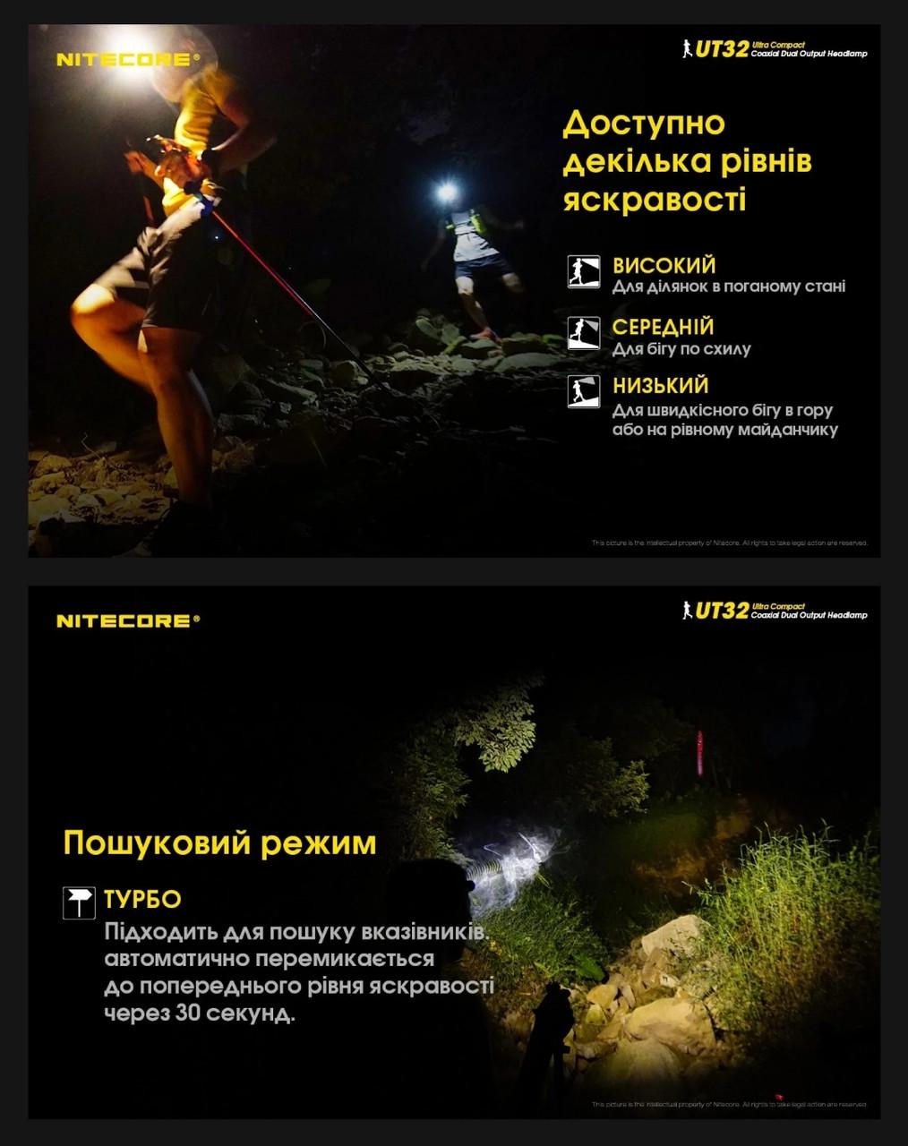 Ліхтар налобний Nitecore UT32 з холодним і теплим світлом (010216) - фото 4 Ліхтар налобний Nitecore UT32 з холодним і теплим світлом (010216) - фото 4