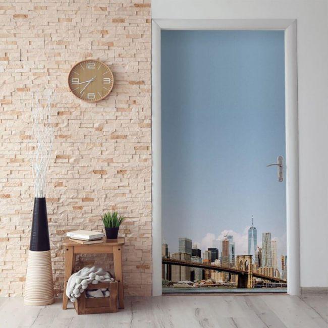 Наклейка интерьерная на двери Sticker Wall SW-00000913 Вид на город 104х210 см