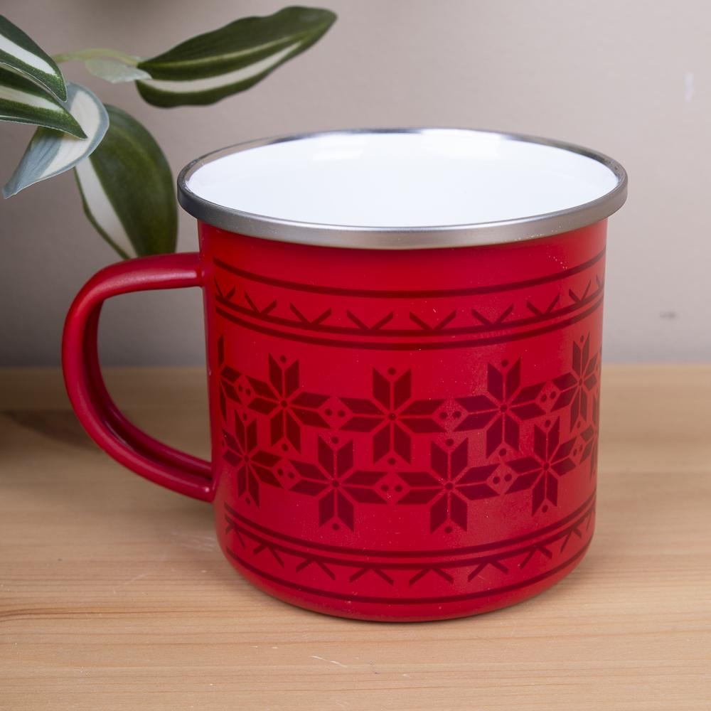 Чашка металева Вишиванка Червоний (4201-5)