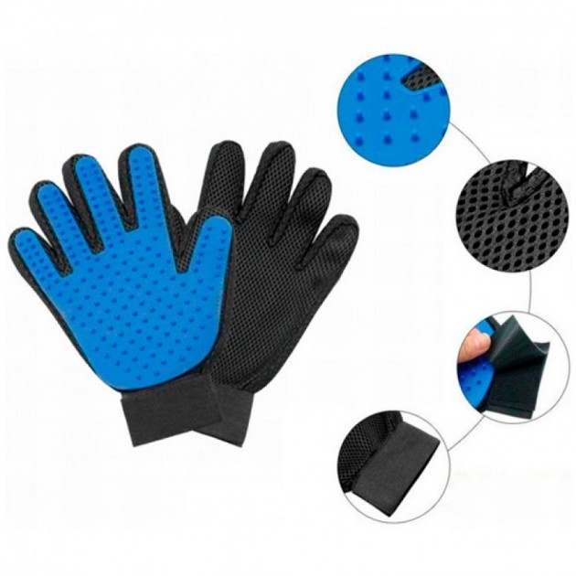 Рукавички Pet Gloves для чищення тварин Blue (tf3611) - фото 7 Рукавички Pet Gloves для чищення тварин Blue (tf3611) - фото 7