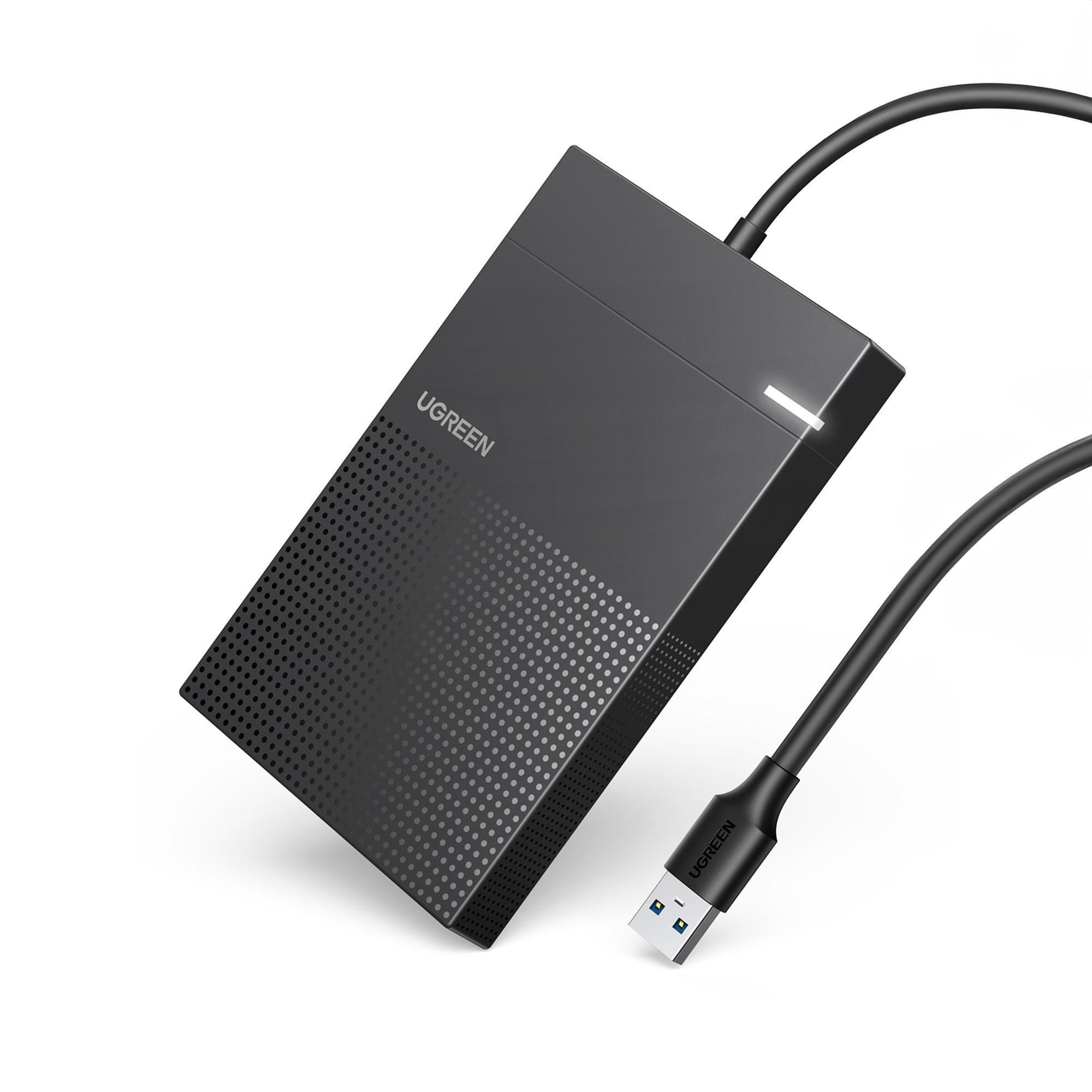 Корпус UGREEN для SSD/HDD 2,5"/5 Гбіт/с SATA III з USB кабелем 0,5 м Чорний (30719)