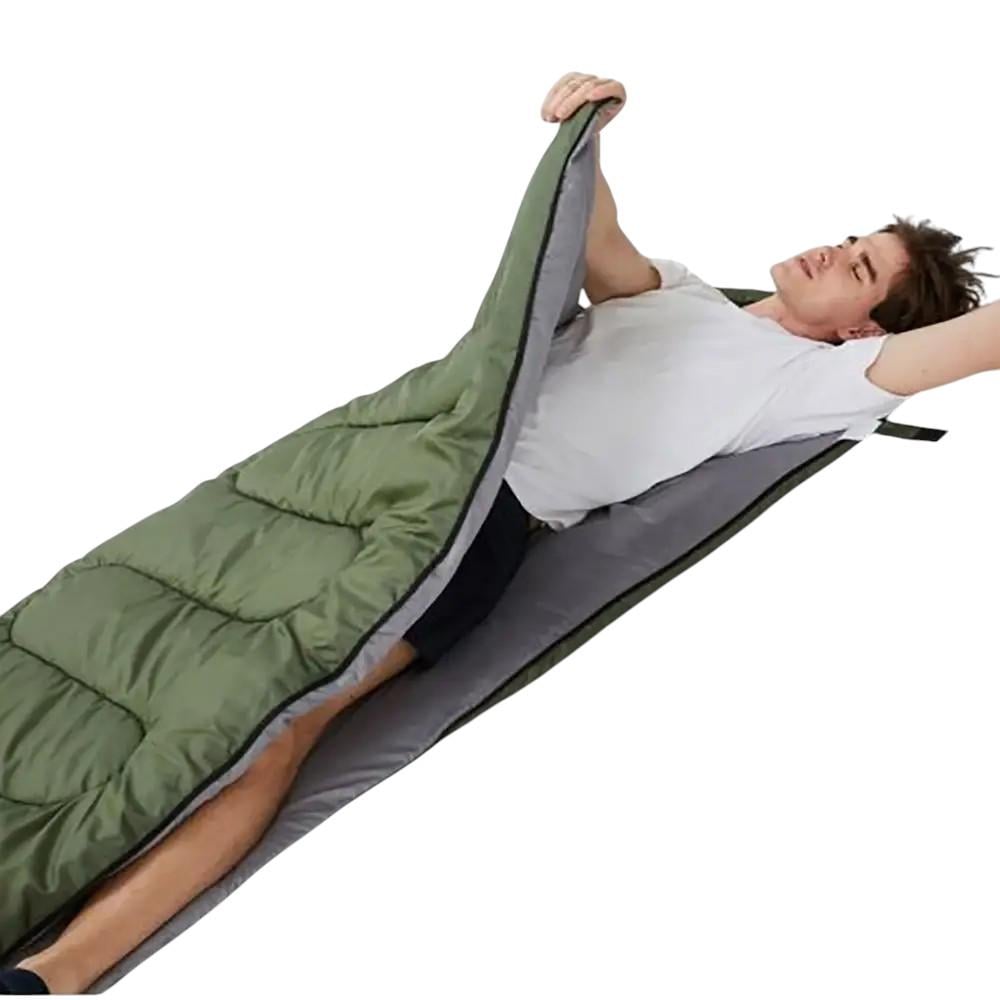 Мешок спальный туристический с зимним капюшоном -15°C Зеленый - фото 2