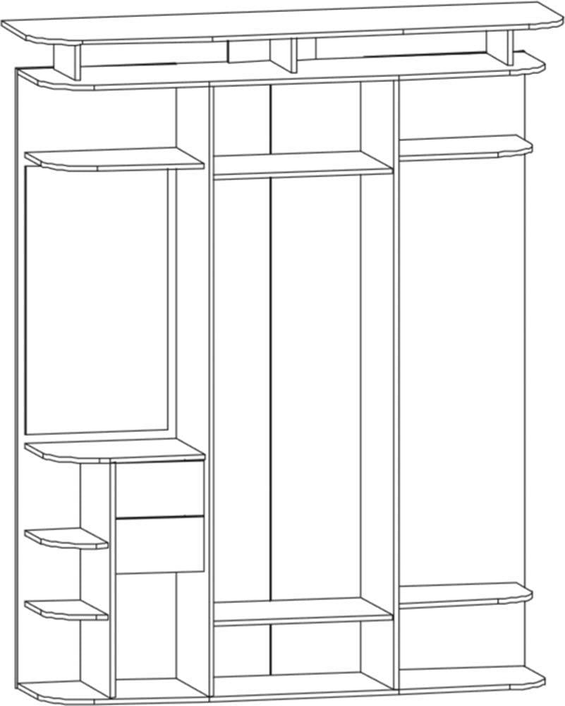 Передпокій із дзеркалом Мебель-Сервіс Блюз 169,5х46х220 см Венге темний/Дуб самоа (26856970) - фото 4 Передпокій із дзеркалом Мебель-Сервіс Блюз 169,5х46х220 см Венге темний/Дуб самоа (26856970) - фото 4