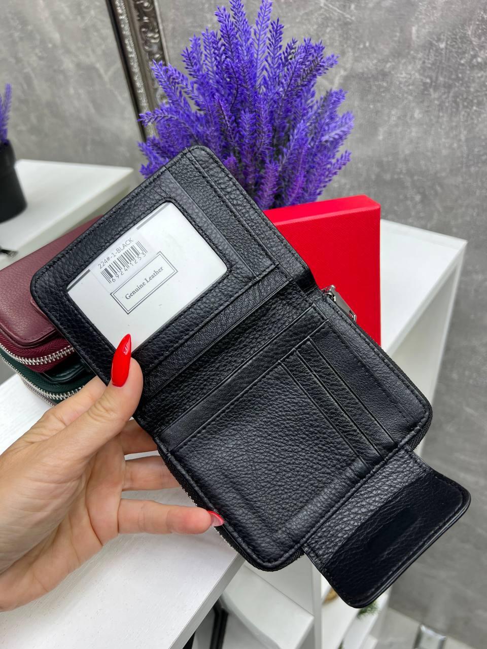 Кошелек кожаный женский в коробке на магните из натуральной кожи 12х10 см Черный (2350867656) - фото 6 Кошелек кожаный женский в коробке на магните из натуральной кожи 12х10 см Черный (2350867656) - фото 6