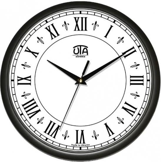 Годинник настінний UTA Classic Римські цифри 30х30 см Black (118499)