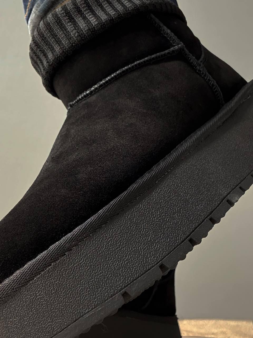 Угги женские Hengji 56-1 с манжетом носком на высокой подошве р. 40 Черный (5154) - фото 8 Угги женские Hengji 56-1 с манжетом носком на высокой подошве р. 40 Черный (5154) - фото 8