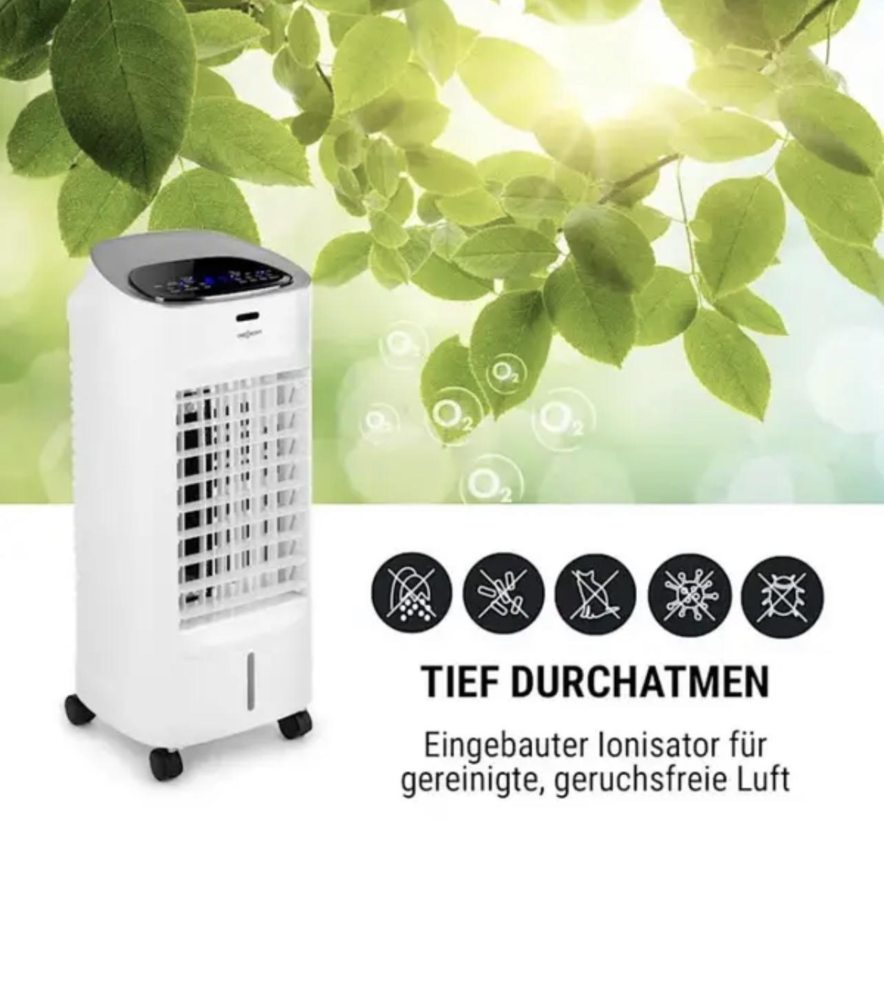 Охолоджувач-вентилятор OneConcept Coolster 4в1 3 швидкості коливання іонізатор пульт дистанційного керування мобільний 320 м3/год 60 Вт 4 л - фото 7