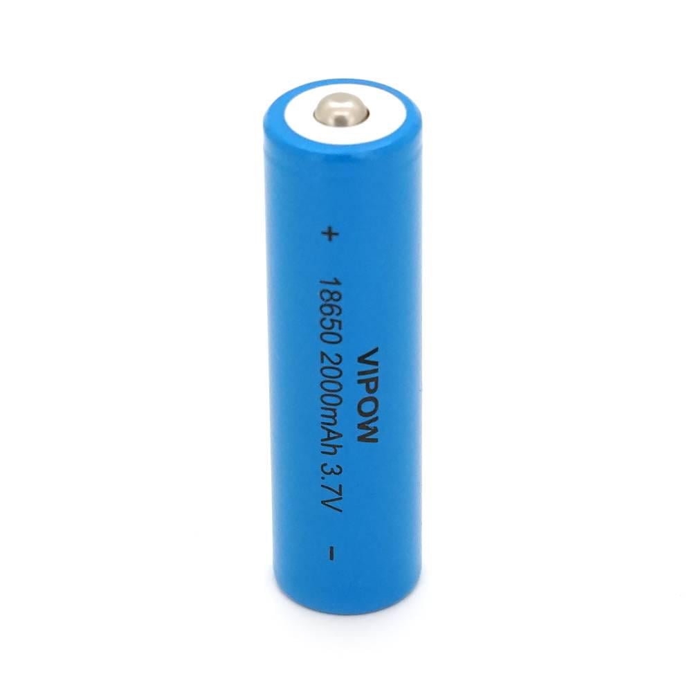 Акумулятор 18650 Li-Ion Vipow ICR18650 TipTop 2000mAh 3,7V Q50/500 Blue (26865)