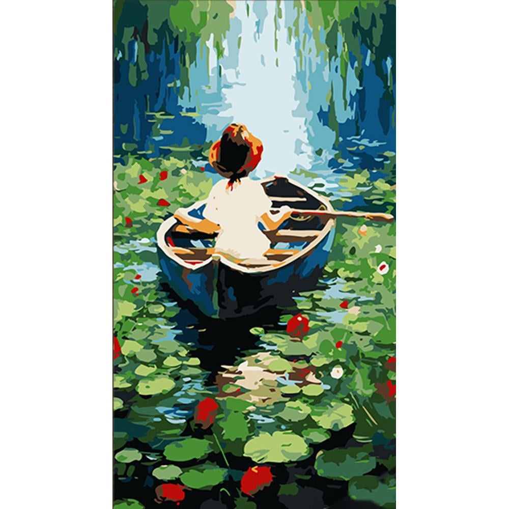 Картина по номерам Strateg Прогулка по озеру 50x25 см (Str-WW153)