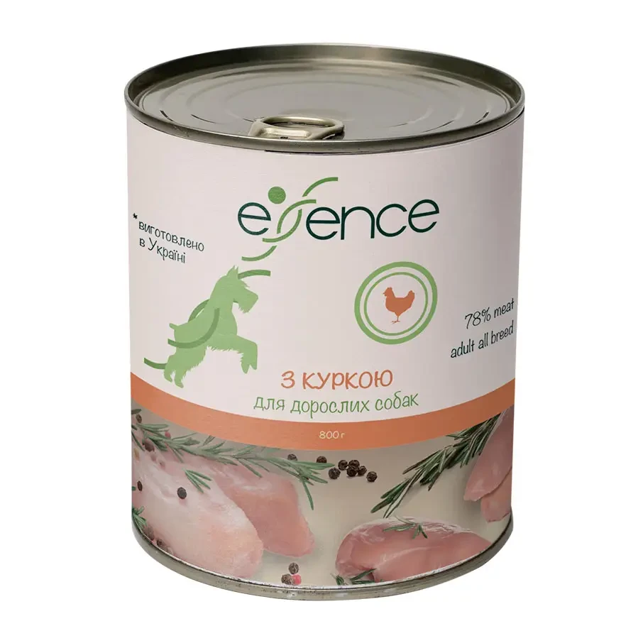 Влажный корм для взрослых собак Essence с курицей 800 г Влажный корм для взрослых собак Essence с курицей 800 г