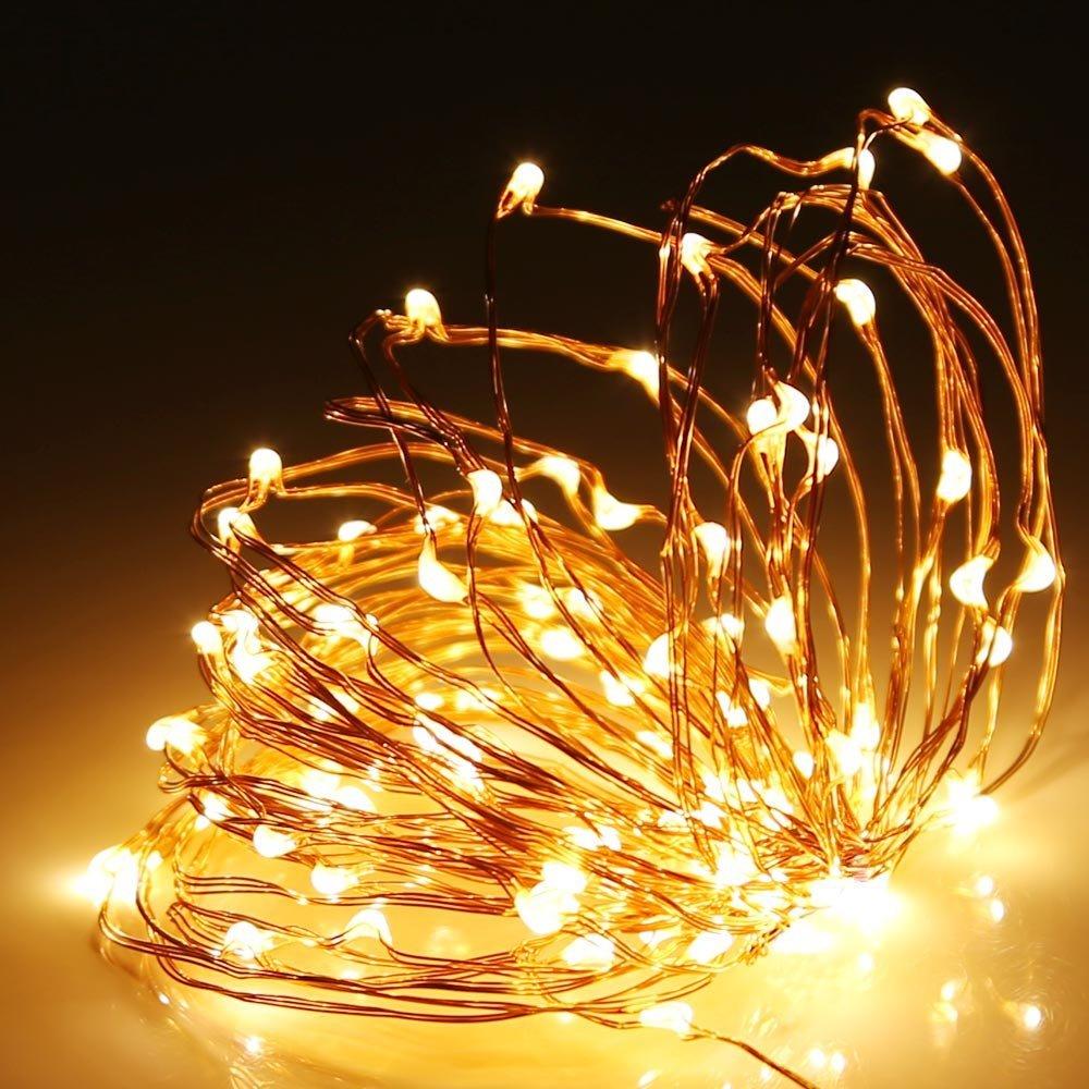 Гирлянда проволока 100 Led 10 м Теплый белый