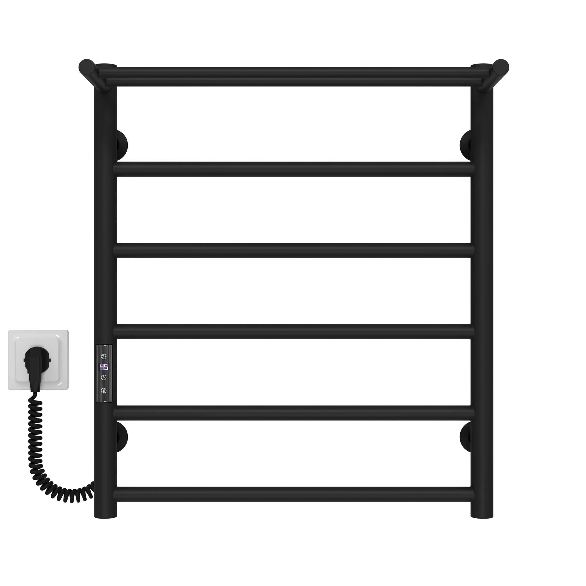 Рушникосушарка електрична Deffi Терма П6 JD03 ліве підключення нержавіюча сталь 500x600 мм Чорний (C.TE.60.50.6.E.B.L.1)