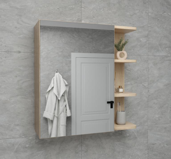 Тумба навесная настенная A-51 с зеркалом 640x620x208 мм Дуб Сонома (29688755)