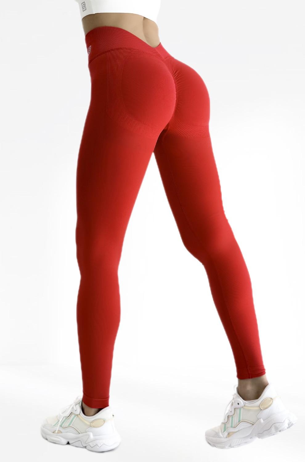 Лосины для фитнеса LILAFIT Пуш ап с V-образной талией L Красный (LFL000082)